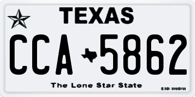 TX license plate CCA5862