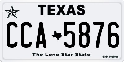 TX license plate CCA5876