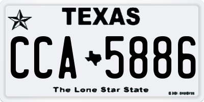 TX license plate CCA5886
