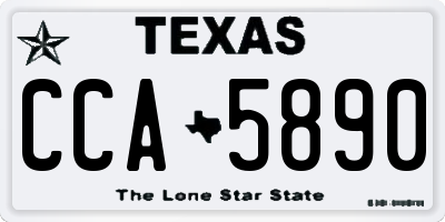 TX license plate CCA5890