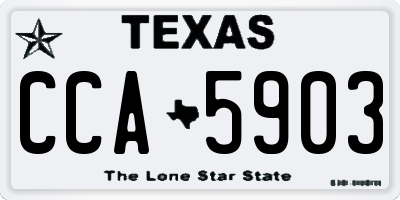 TX license plate CCA5903