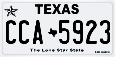 TX license plate CCA5923