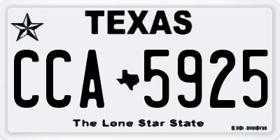 TX license plate CCA5925