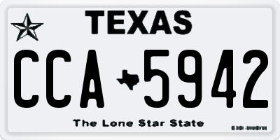 TX license plate CCA5942