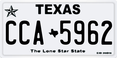 TX license plate CCA5962
