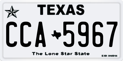 TX license plate CCA5967