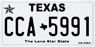 TX license plate CCA5991