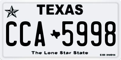 TX license plate CCA5998