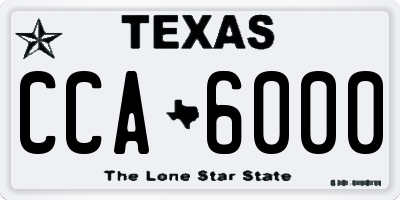 TX license plate CCA6000