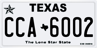 TX license plate CCA6002