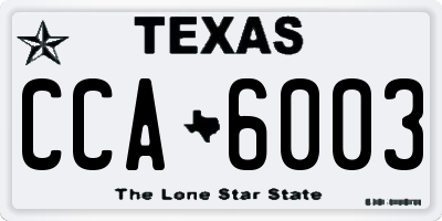 TX license plate CCA6003