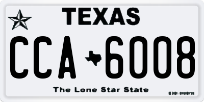 TX license plate CCA6008