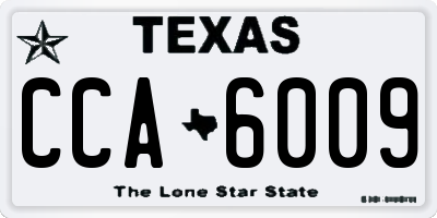 TX license plate CCA6009