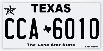 TX license plate CCA6010
