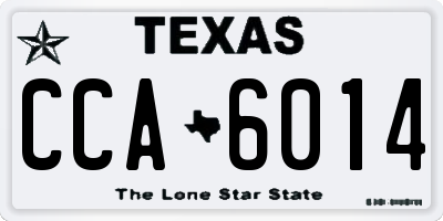 TX license plate CCA6014