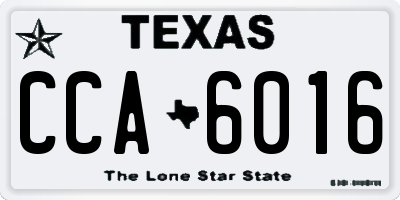 TX license plate CCA6016