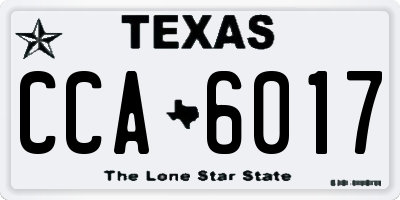 TX license plate CCA6017