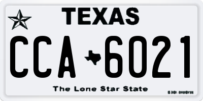 TX license plate CCA6021