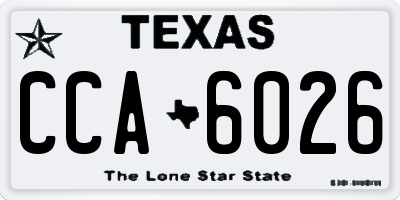 TX license plate CCA6026