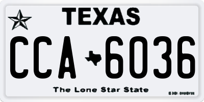 TX license plate CCA6036