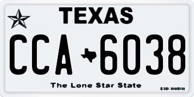 TX license plate CCA6038