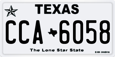 TX license plate CCA6058