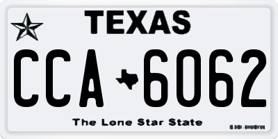 TX license plate CCA6062