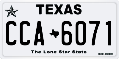 TX license plate CCA6071