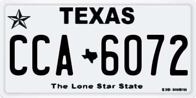 TX license plate CCA6072