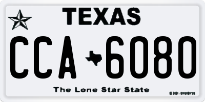 TX license plate CCA6080