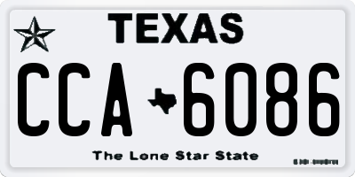 TX license plate CCA6086