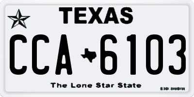 TX license plate CCA6103
