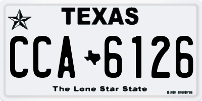 TX license plate CCA6126