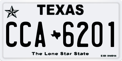 TX license plate CCA6201
