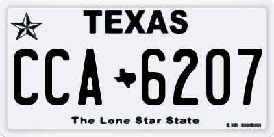 TX license plate CCA6207