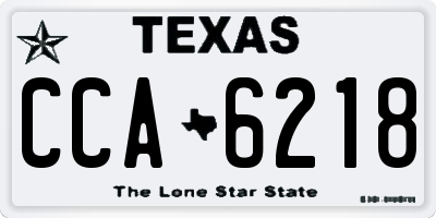TX license plate CCA6218