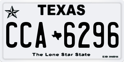 TX license plate CCA6296