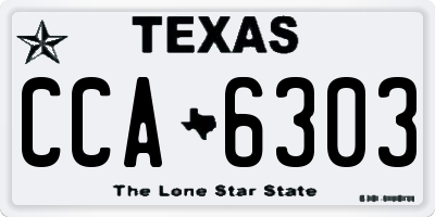 TX license plate CCA6303