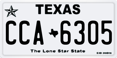 TX license plate CCA6305