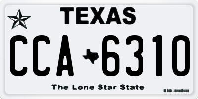 TX license plate CCA6310