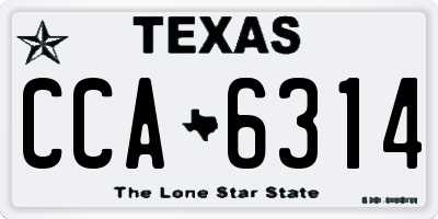 TX license plate CCA6314