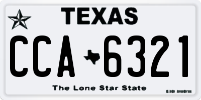 TX license plate CCA6321