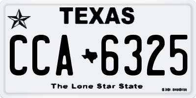 TX license plate CCA6325