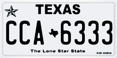 TX license plate CCA6333