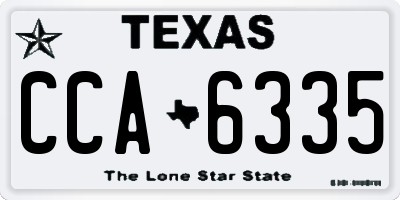 TX license plate CCA6335