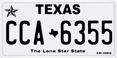 TX license plate CCA6355