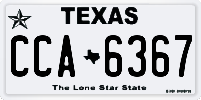TX license plate CCA6367