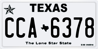 TX license plate CCA6378