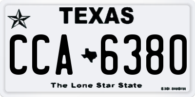 TX license plate CCA6380