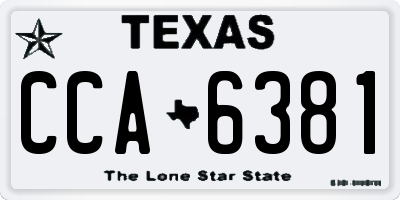 TX license plate CCA6381